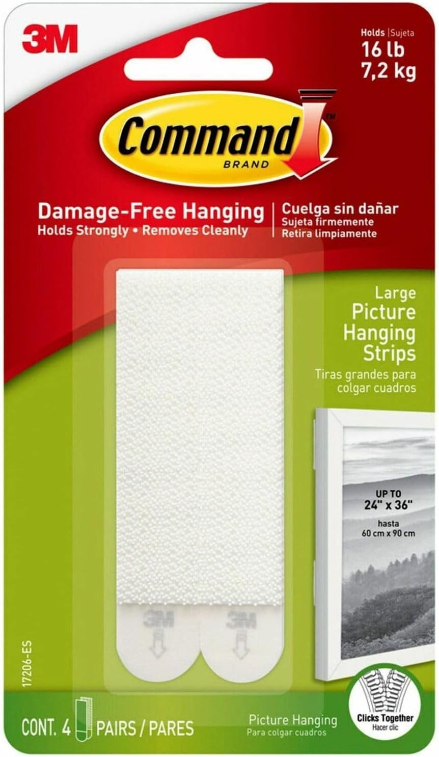 COMMAND 4PK LARGE PIC HANG STRIP (17206)